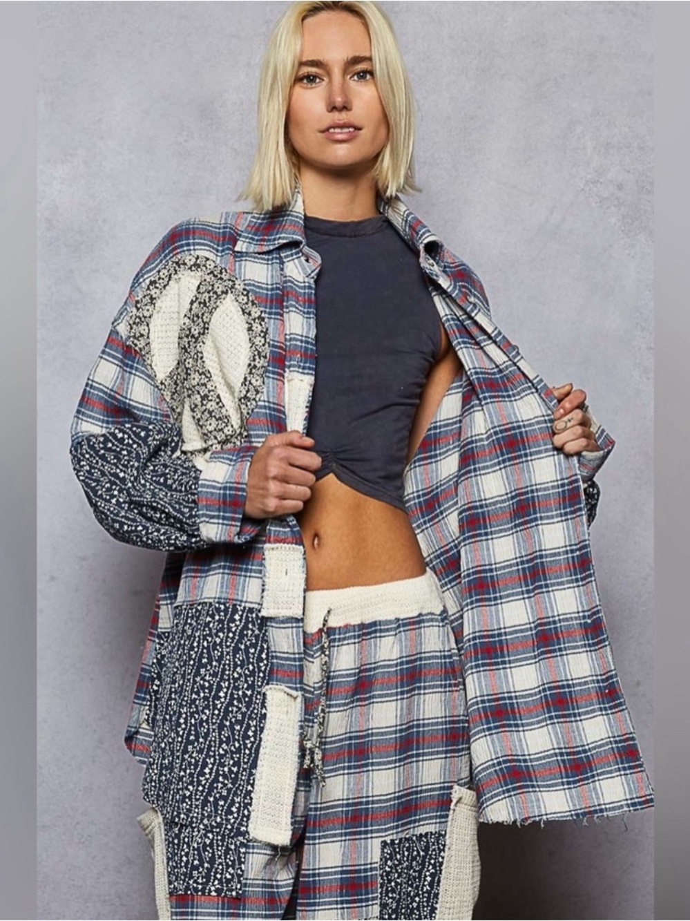 POL Plaid Patchwork Set - Picture 2 of 14